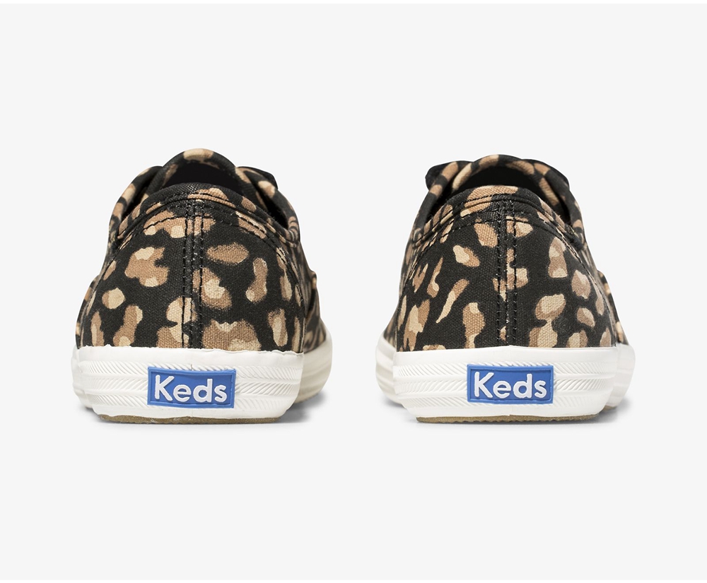 Keds Sneakers Black/Leopard - Champion Animal - Womens PBVQTC-094